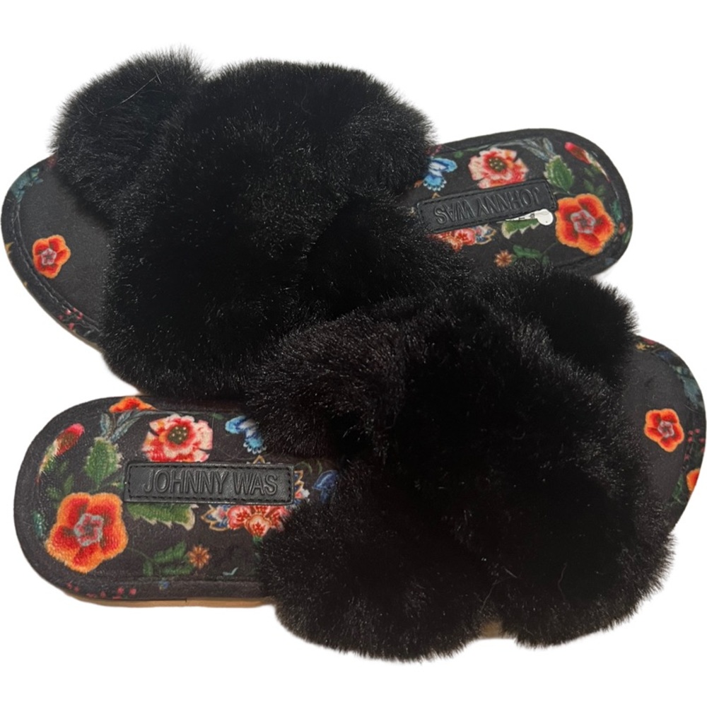 Johnny Was Ardelle X Faux Fur Slipper Size 9